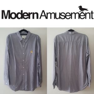 Modern Amusement Tiger Embroidered Button Up Shirt